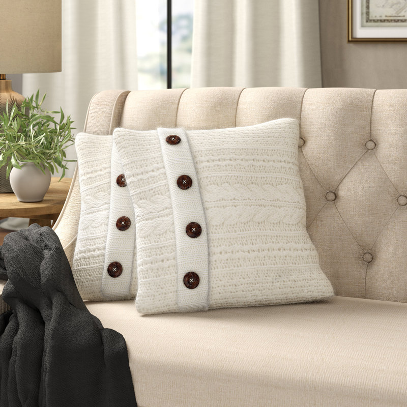 Three Posts Newmanstown Cable Knit Throw Pillow & Reviews Wayfair